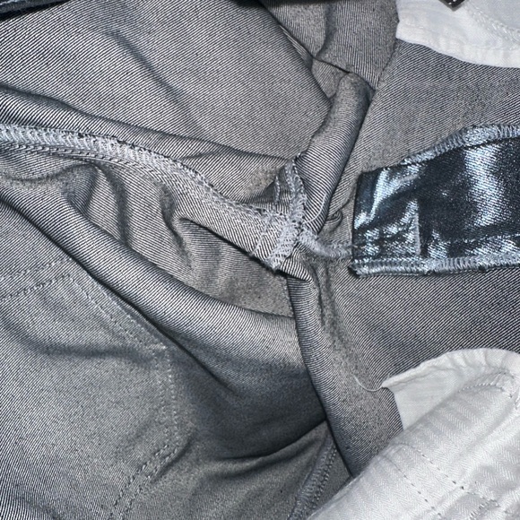 7 For All Mankind The Skinny Liquid Metallic Blue Gray Pewter Jeans USA Size 29 - Picture 3 of 9